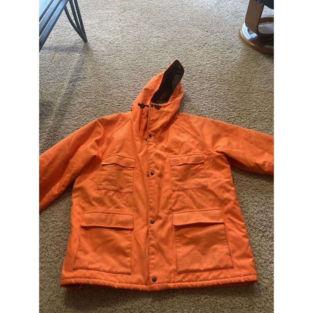 Vintage Cabelas MadeInUsa GoreTex Thinsulate Blaze Orange Hunting Jacket XXL A